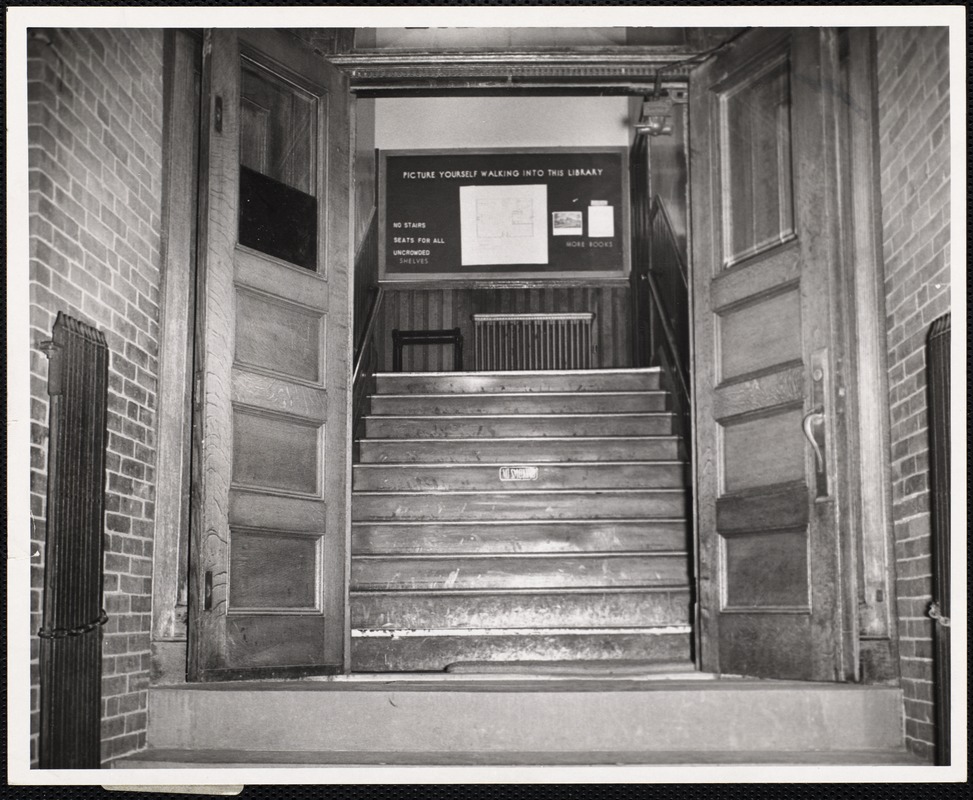 Steep stairs at entrance. The Tufts Library - Washington St. - Digital ...