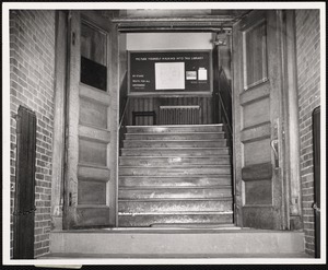 Steep stairs at entrance. The Tufts Library - Washington St.