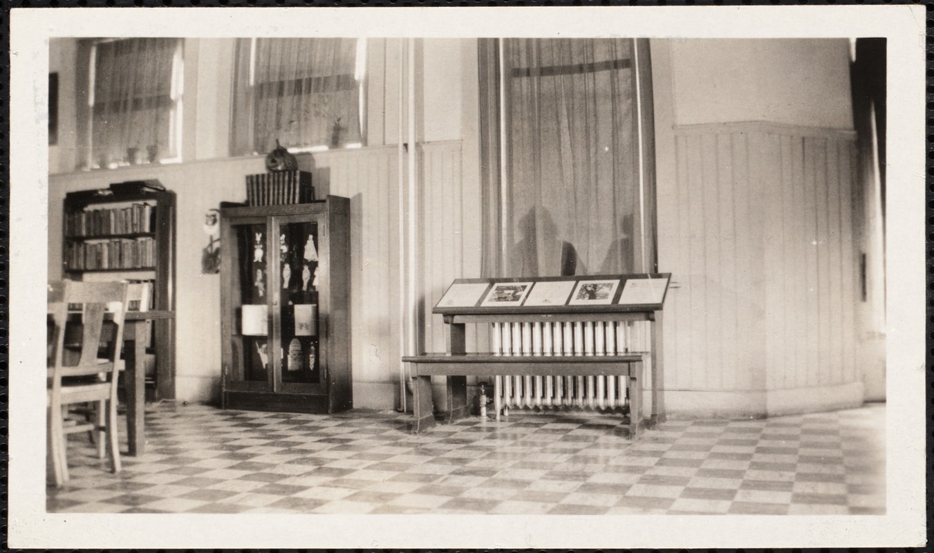 Children's area - display case areas. The Tufts Library - Washington St.