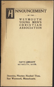 Announcement of the Weymouth Young Men's Christian Association