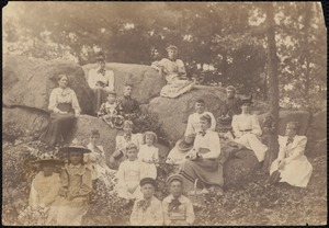 Kings daughters picknic in woods near where we lived (on Cedar St.) in 1893 Aug.