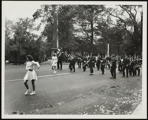 Old Fashioned Days, 1952: Lenox High School Band marching in the parade
