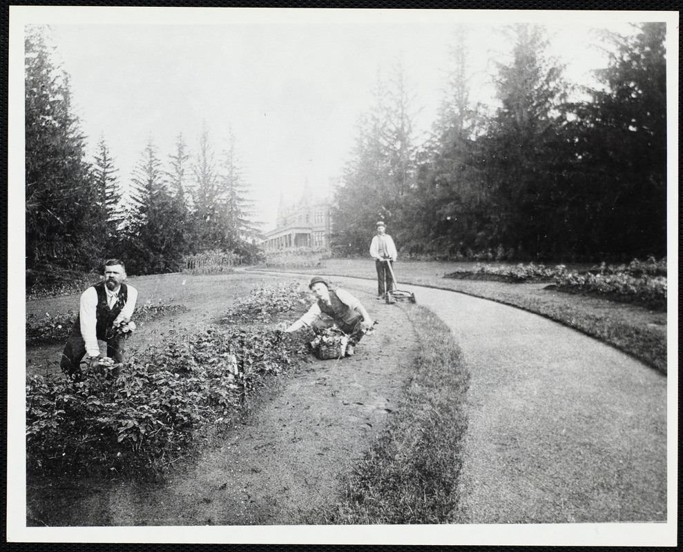 Ventfort Hall: men working on grounds