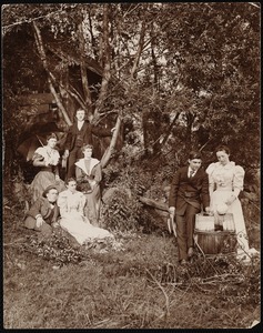 Ventfort Hall: group of young people by shed