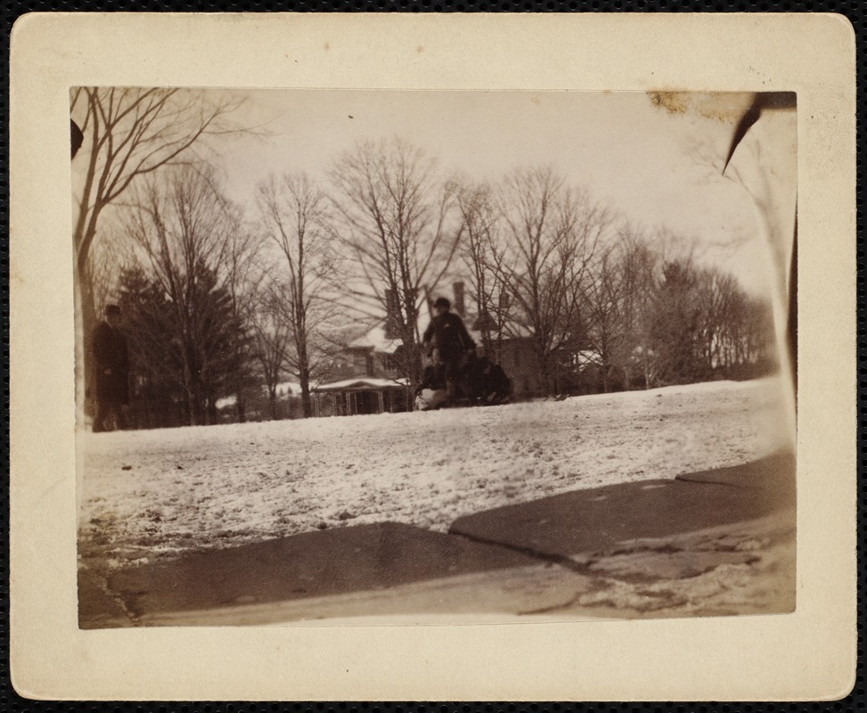 Lenox: Winter scene in front of Bishop House