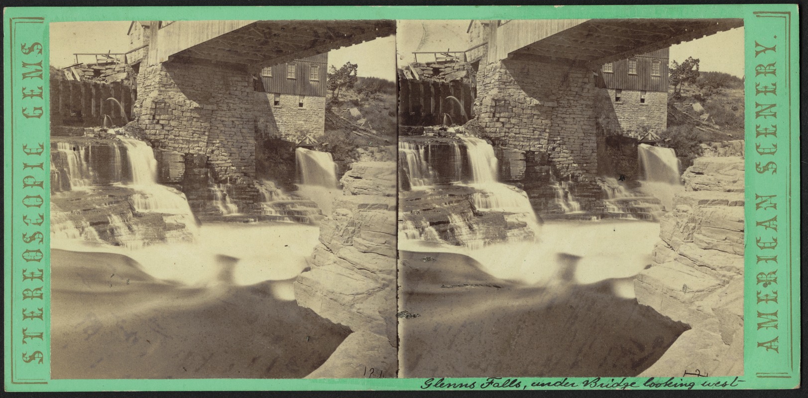 Looking under the bridge from the west, Glenns Falls, N.Y.