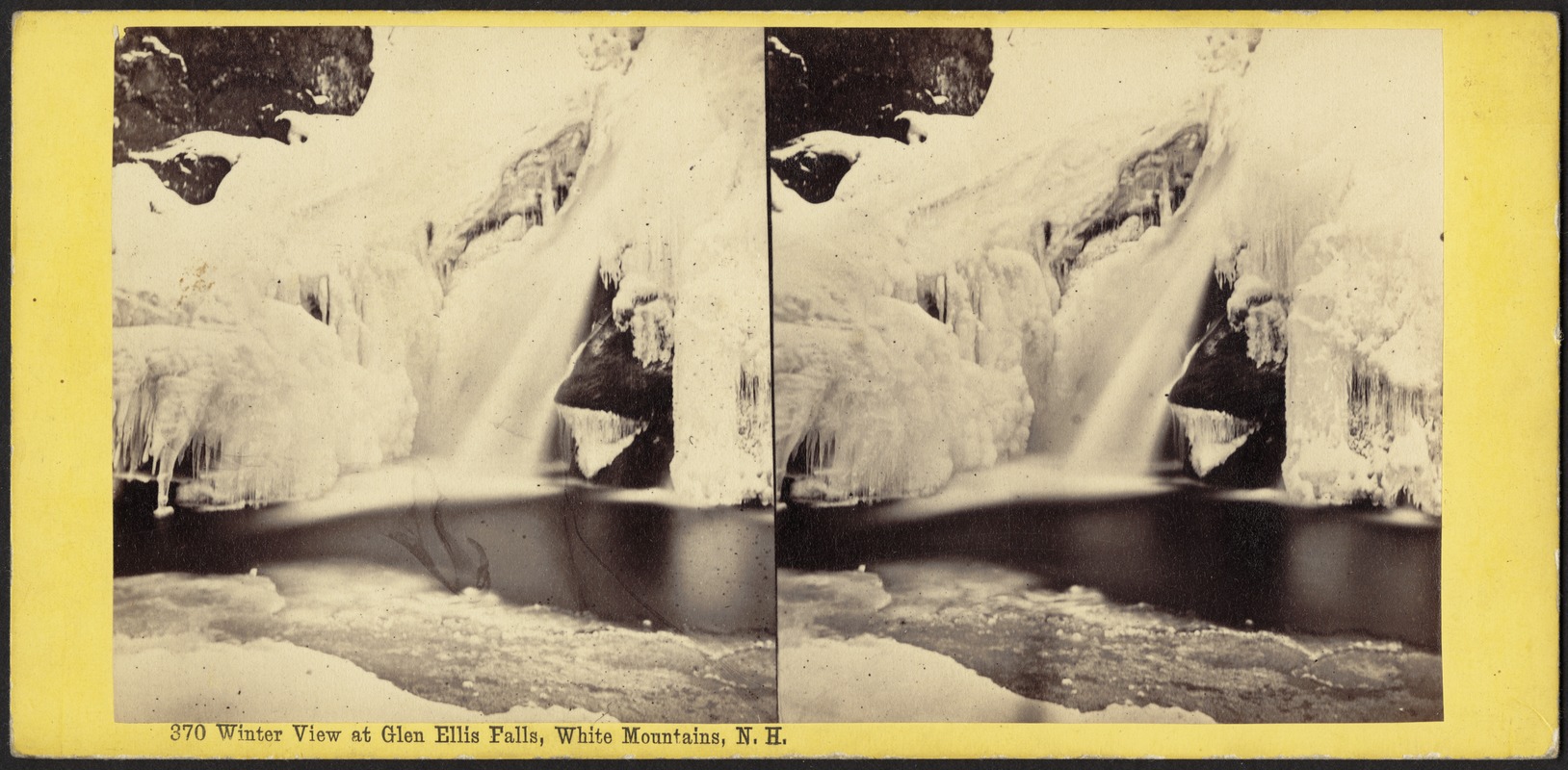 Winter view at Glen Ellis Falls, White Mountains, N. H.