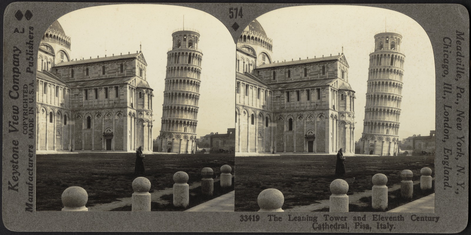 The leaning tower, and cathedral, Pisa, Italy