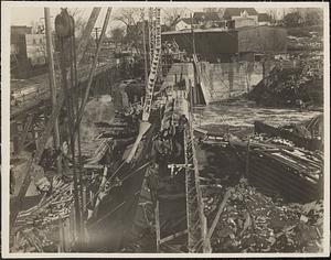 New dam under construction, Nashua River