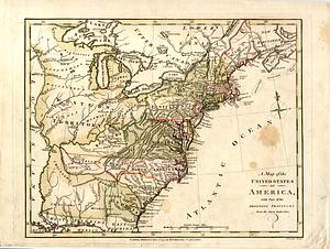 A map of the United States of America, with part of the adjoining provinces from the latest authorities