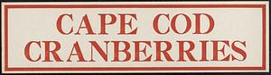 Cape Cod Cranberries Box Label