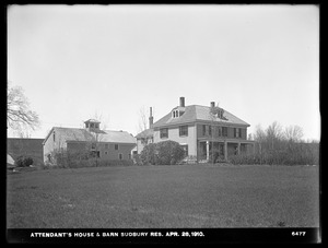Sudbury Department, Sudbury Reservoir, Attendant's house and barn, Southborough, Mass., Apr. 28, 1910