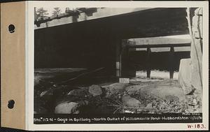 Station #112N, gage in spillway, north outlet of Williamsville Pond, Hubbardston, Mass., Nov. 20, 1930