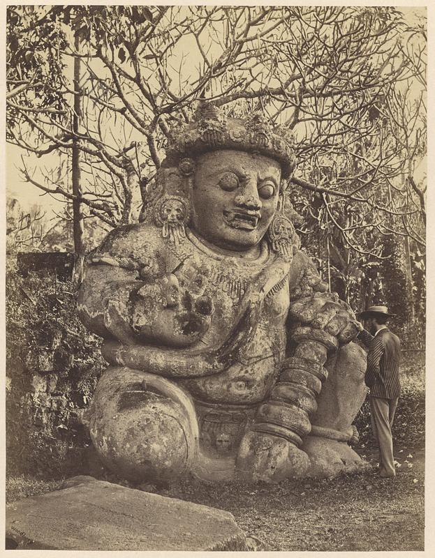 View of dvarapala stone statute, Java, Indonesia