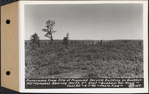 Contract No. 82, Constructing Quabbin Hill Road, Ware, panorama from site of proposed service building on Quabbin Hill, compass bearing north 5 degrees east, Ware, Mass., Jun. 7, 1940