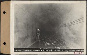 Contract No. 14, East Portion, Wachusett-Coldbrook Tunnel, West Boylston, Holden, Rutland, finished concrete, sidewalls and arch, Shaft 2, Sta. 168+00, Holden, Mass., Nov. 4, 1930