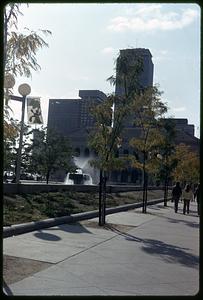 Copley Square fountain, Prudential tower in background