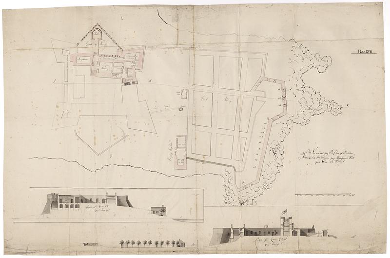 Grundriss og Profiler af Kielderne og Horizontal Batterierne paa Christians Fort paa Øen St. Thomas : No. 3