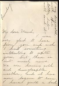 Ruth Spooner to Maud Spooner (b.1860?) Nov. 5 1882 w/envelope
