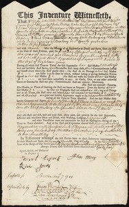 Mary Kirkland indentured to apprentice with John Morey of Roxbury, 29 July 1745