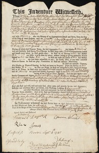 John Lorten indentured to apprentice with Ephraim Wheeler of Boston, 2 September 1745