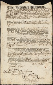 Ephraim Dean indentured to apprentice with Richard Salter of Mansfield, 28 October 1746