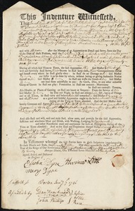 John Cook indentured to apprentice with Thomas Little [Litle] of Kingsfield, 25 December 1746