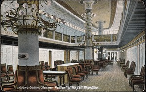 Grand saloon, Steamer Puritan of the Fall River Line.