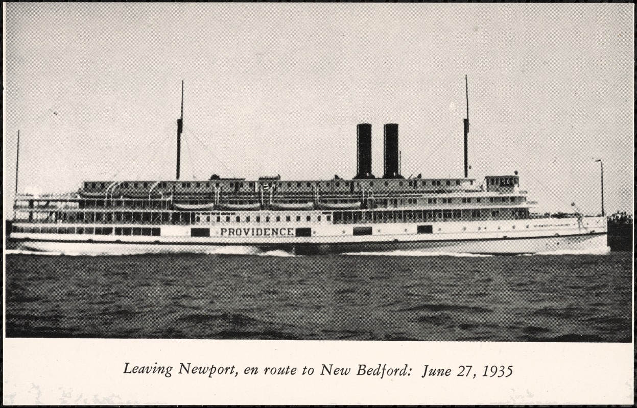 Leaving Newport en route to New Bedford: June 27, 1935