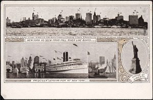 New York, as seen from all Fall River Line boats…Priscilla leaving pier at New York