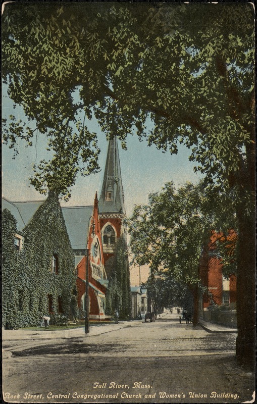 Fall River, Mass. Rock Street, Central Congregational Church and Women's Union Building