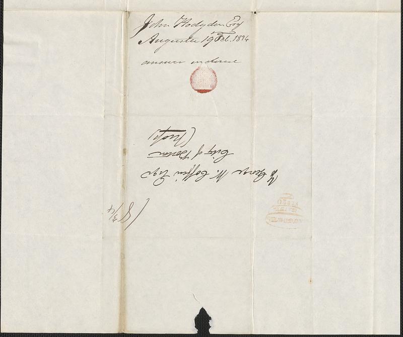 John Hodgdon to George Coffin, 19 February 1834 - Digital Commonwealth