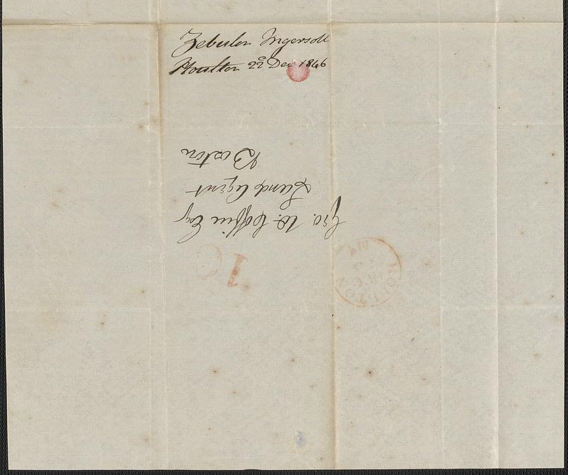 Zebulon Ingersoll to George Coffin, 22 December 1846
