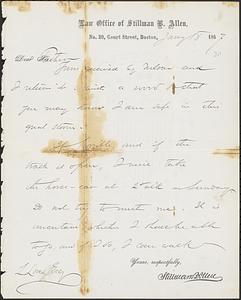 Letter from John D. Long to Zadoc Long, January 18, 1867