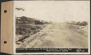 Contract No. 85, Manufacture and Delivery of Precast Concrete Steel Cylinder Pipe, Southborough, Framingham, Wayland, Natick, Weston, Lock Joint at south entrance looking east, Natick, Mass., Jun. 2, 1939