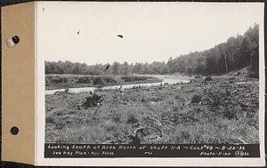 Contract No. 49, Excavating Diversion Channels, Site of Quabbin Reservoir, Dana, Hardwick, Greenwich, looking south at area north of Shaft 11A, Hardwick, Mass., Aug. 26, 1936