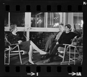 Florence, Robert, and Lea Pearson seated on patio