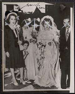 Mrs. Helen Woods, Helen Bossi (a cousin), Mary Gallagher, Mrs. Anthony [Musico?] (sister), Edward Vaughn