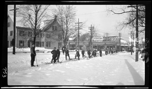 Clearing tracks Quincy Avenue, Feb. 14, 1920