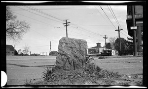 Town boundary marker. Hancock & Squantum Sts. May 16, 1921