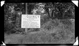 Quincy Historical Society sign. Quincy Ave.
