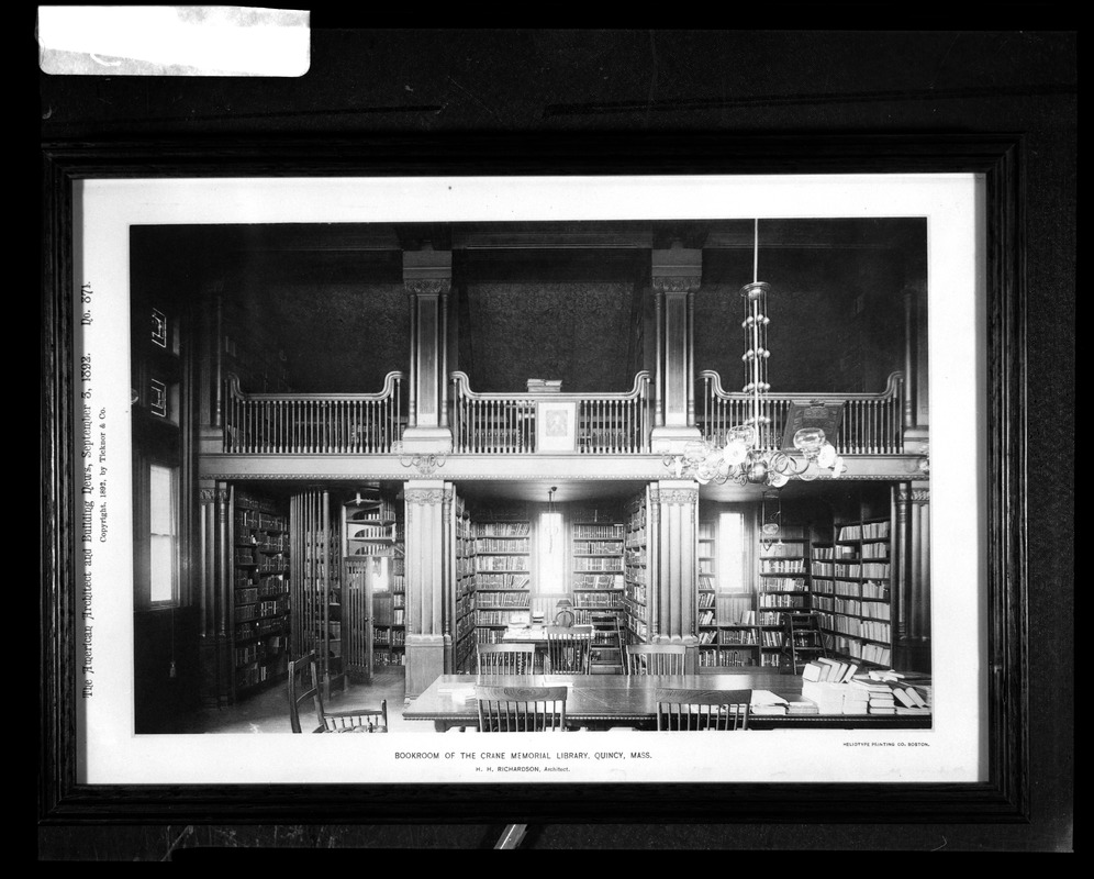 Bookroom of the Crane Memorial Library. Quincy, Mass.