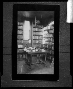 View of a woman in a library