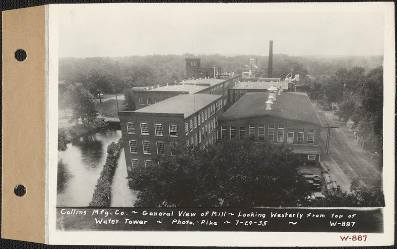 Collins Manufacturing Co., general view of mill, looking westerly from