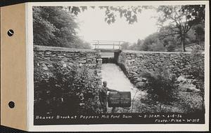 Beaver Brook at Pepper's mill pond dam, Ware, Mass., 8:30 AM, Jun. 4, 1936