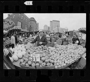 Haymarket Square open-air food sellers, downtown Boston