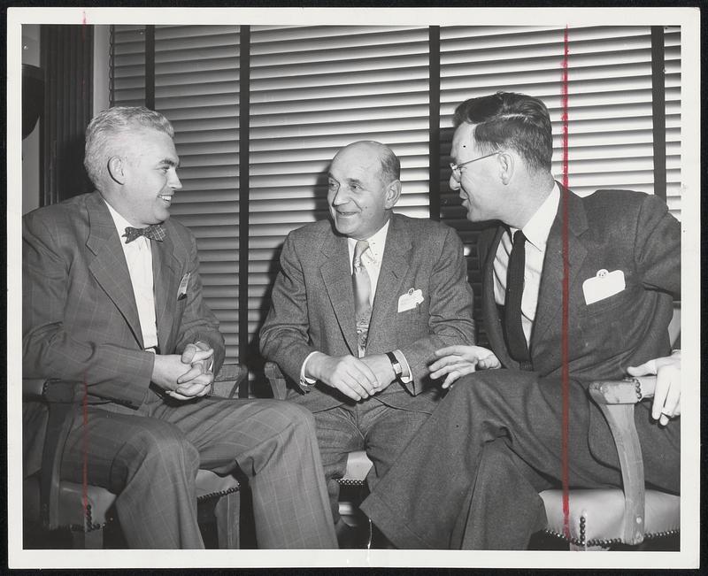 New Officers of the Associated General Contractors of Massachusetts are, left to right, John Logue, treasurer; Julius Abrams, president, and Arthur T. Monohon, Jr., secretary.