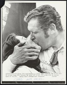 (Rebel 400) -- Darlington, S.C.: Buddy Baker “plants” one of his wife in victory lane after winning the Rebel 400 in his 1971 Dodge with an average speed of 130.678.