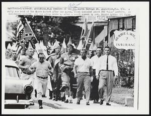 Members of the KKK march through St. Augustine, Fla. 7/4. A rally was held at the Slave Market after the march, which included about 208 “klan” members. No incidences occurred, and the group broke up after a short speech by Rev. Connie Lynch.