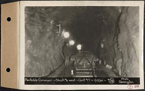 Contract No. 17, West Portion, Wachusett-Coldbrook Tunnel, Rutland, Oakham, Barre, portable conveyor, Shaft 6 west, Rutland, Mass., Jan. 17, 1930